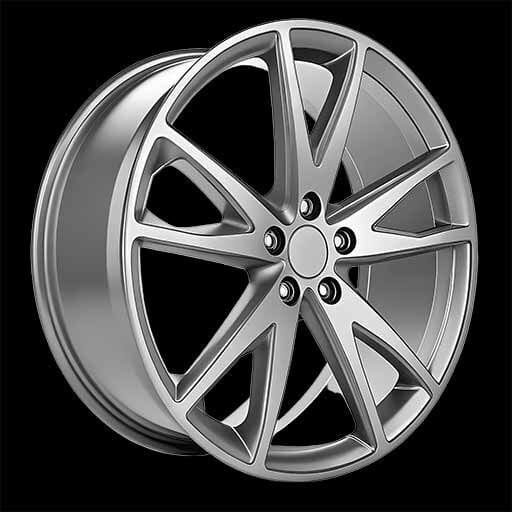 Automotive Expressions silver 10-spoke aftermarket alloy wheel rim, 5-lug, machined finish on black background